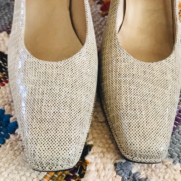 Stuart Weitzman cream and Ivory Square Heels - Picture 2 of 6